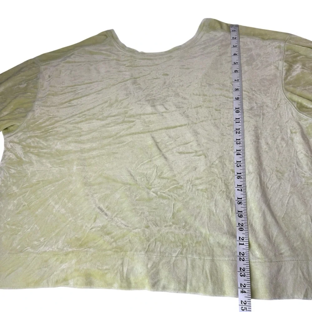 Free People Valerie Velvet Top Tee Blouse Women L Soft Yellow Boho Beach Travel - Picture 7 of 9